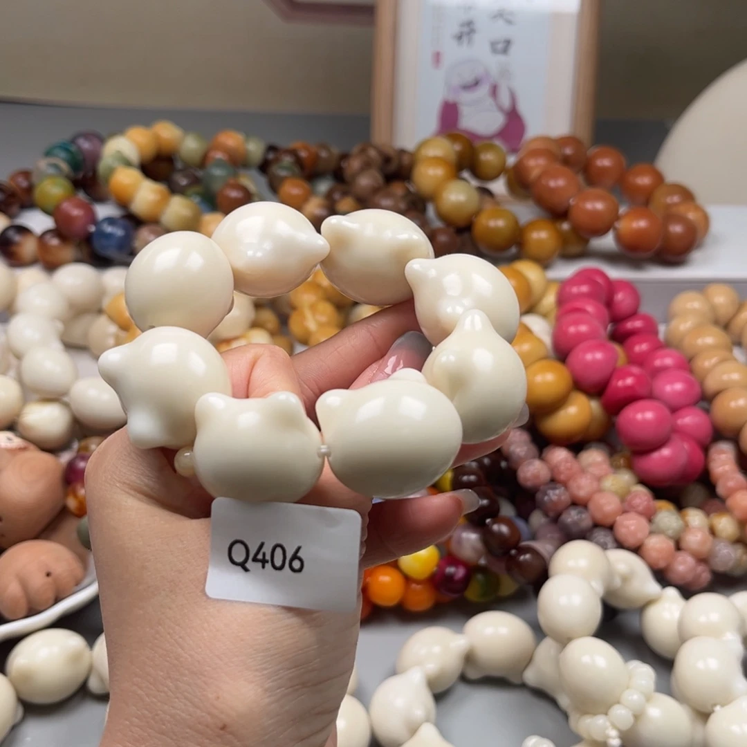 手串菩提根/象牙果玮*Q406猫头28-30mm通货8颗