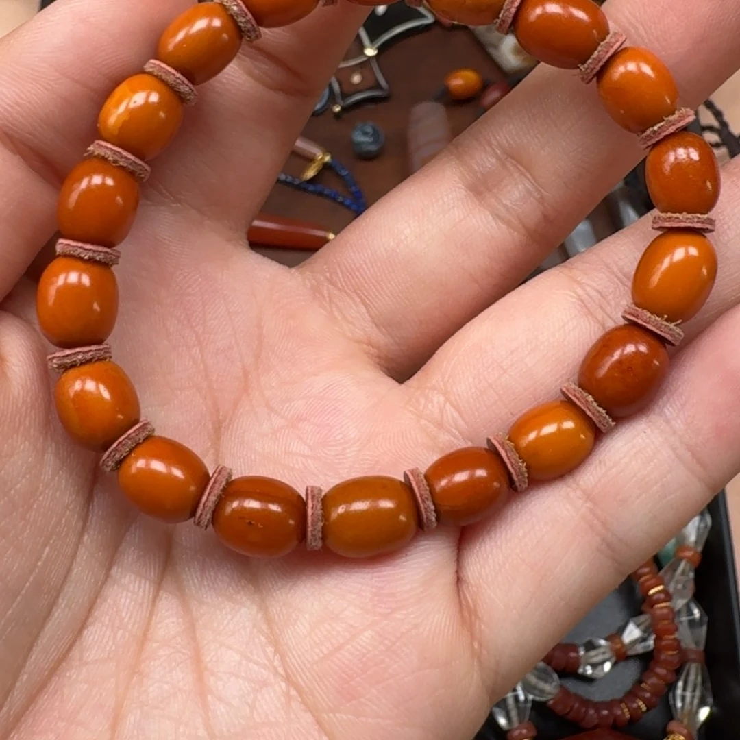 琥珀手串未镶嵌天然原矿蜜蜡手串
