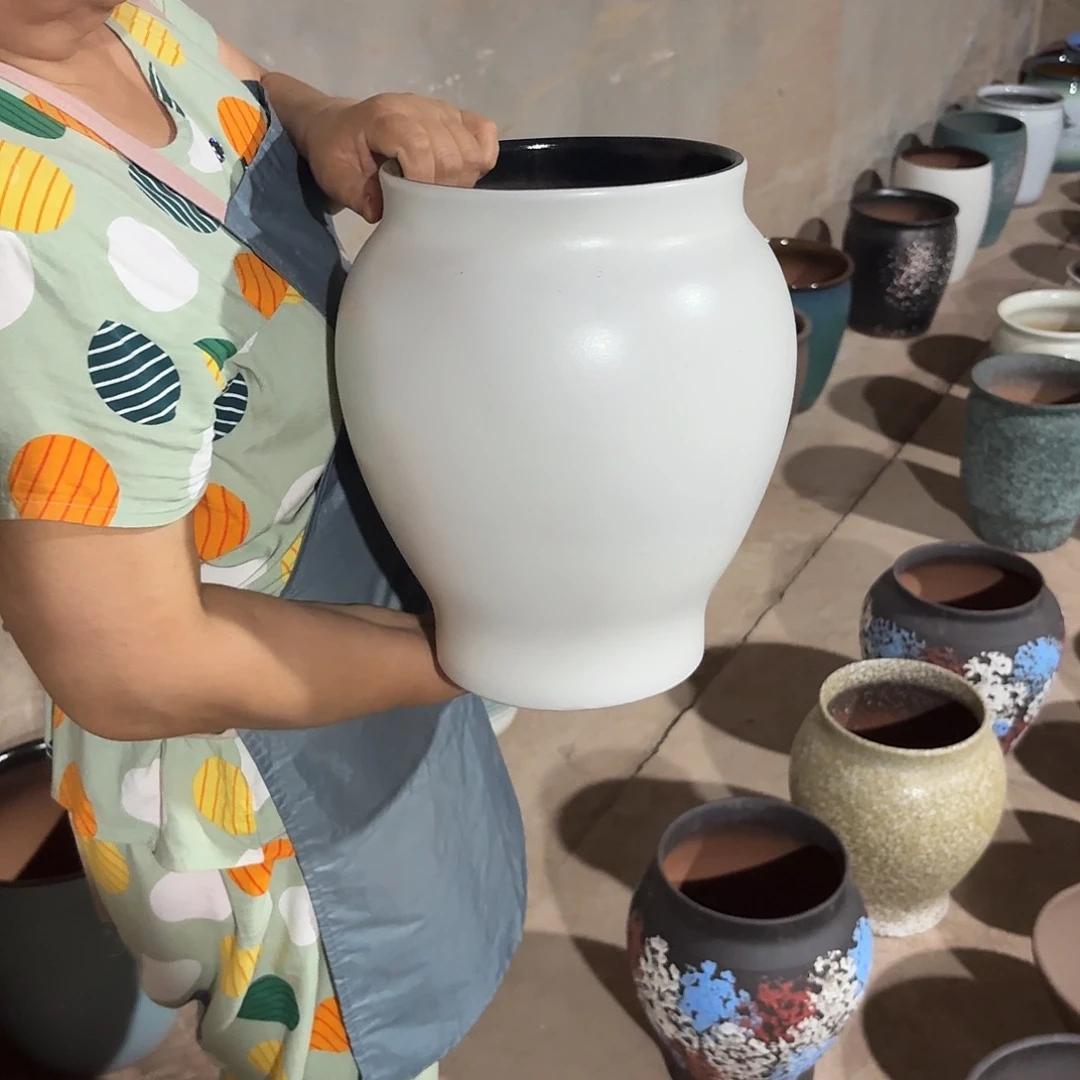 紫砂花盆口20高31