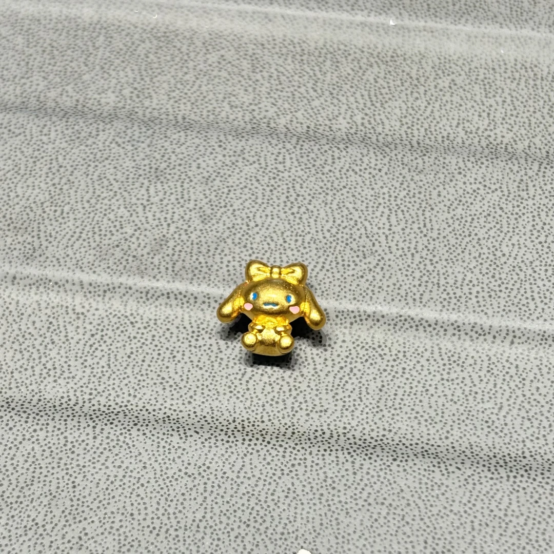 【水贝至诚珠宝】足金黄金999珐琅玉桂狗通孔赠绳