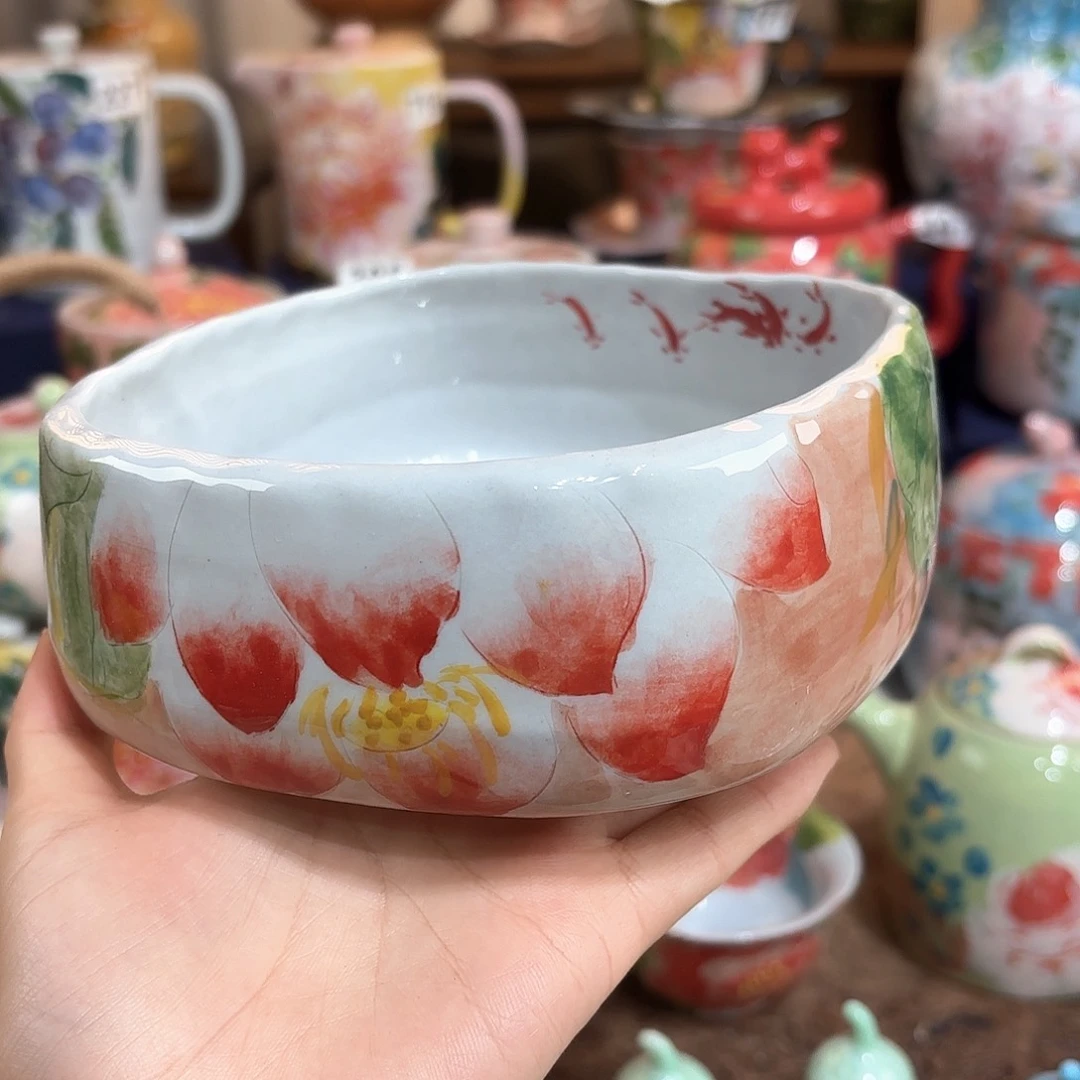 景德镇手绘高温釉下彩陶瓷茶具