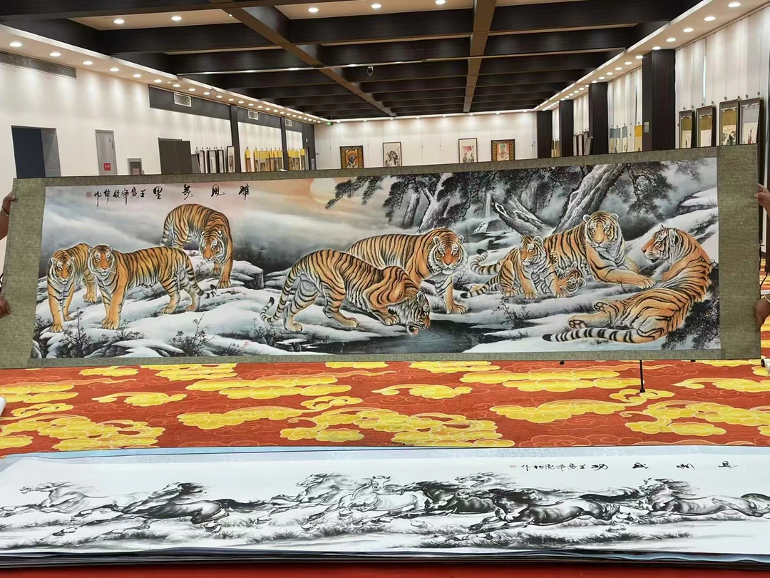 2国画装饰挂画卷轴高档锦绫已装裱丈二（16）