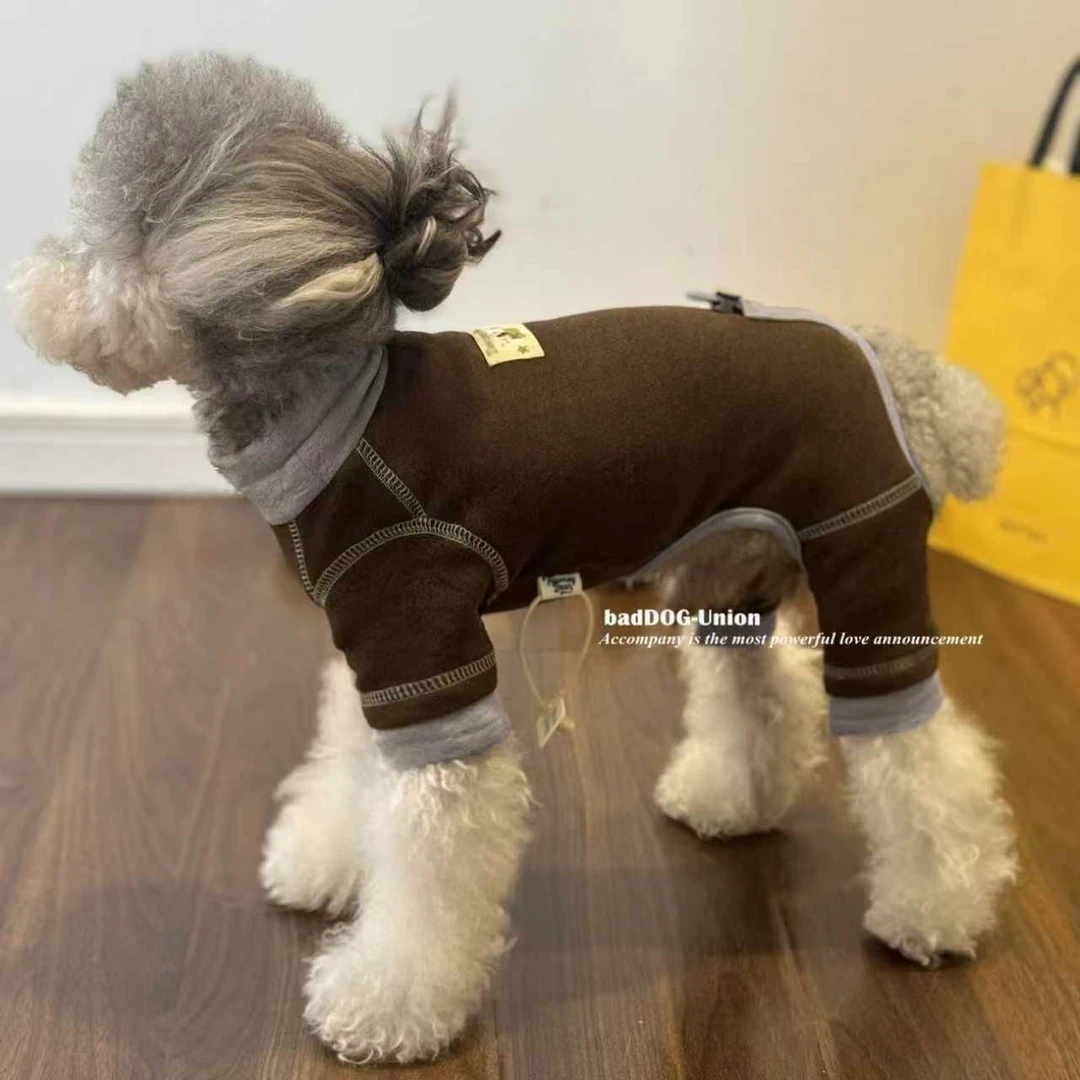 宠物秋冬打底衫保暖四脚家居服狗狗猫咪小型犬比熊博美约克夏