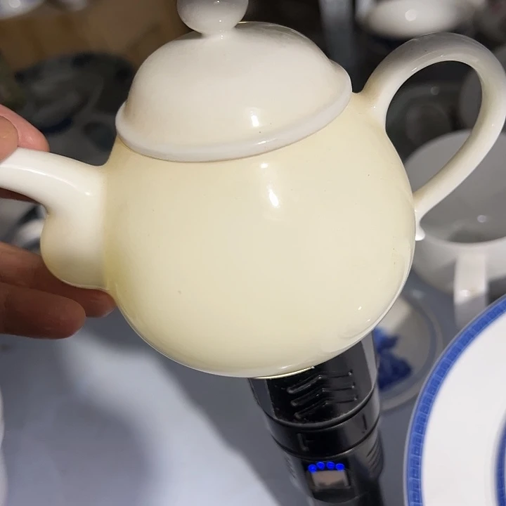 大球泥手工白胎茶壶