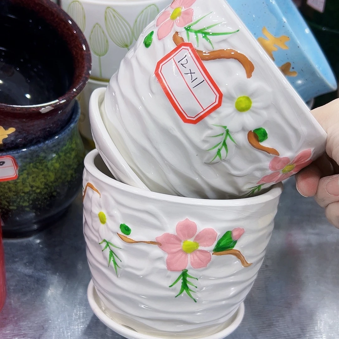 外贸尾单陶瓷花盆凑单10米包邮