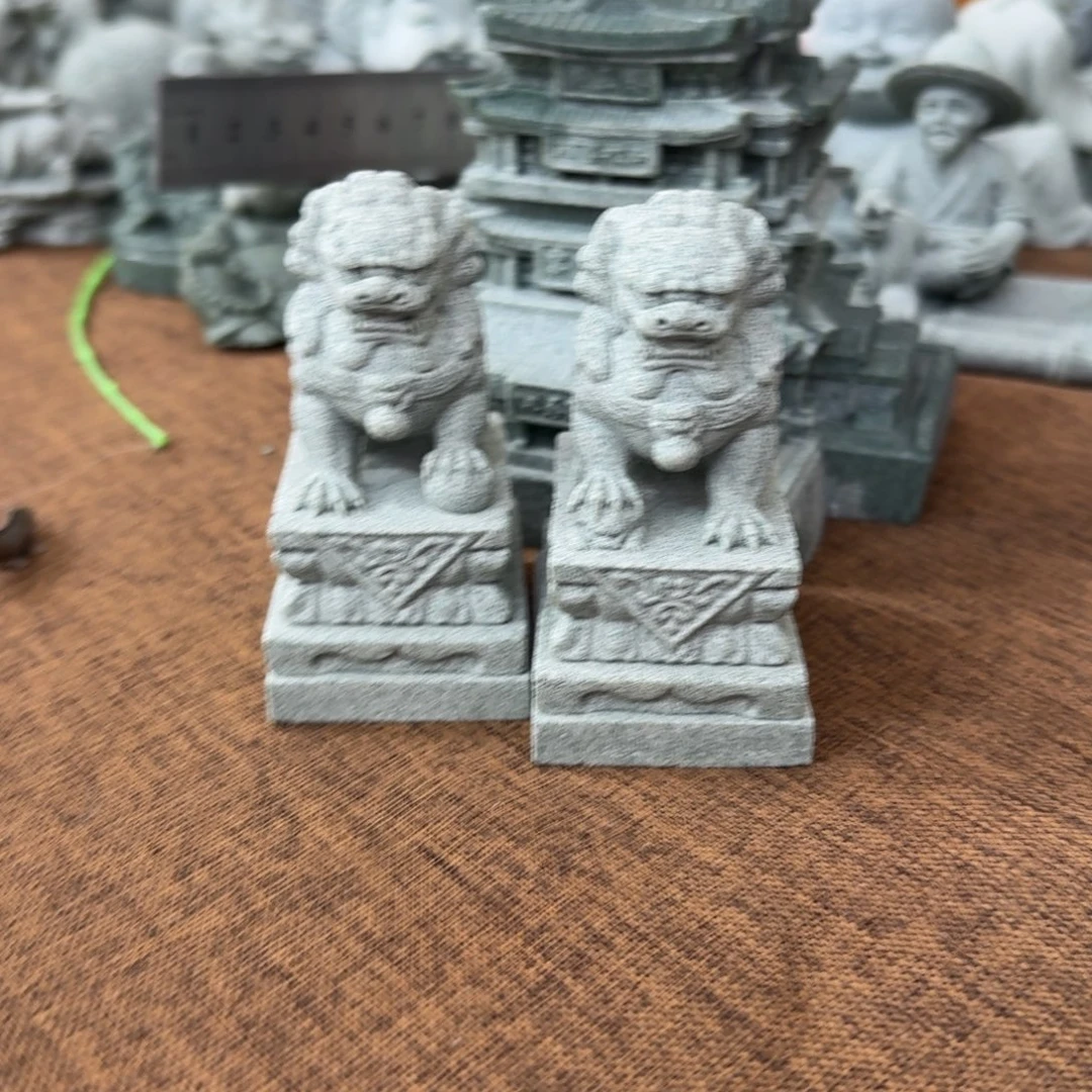 石材青砂石石狮子一对7