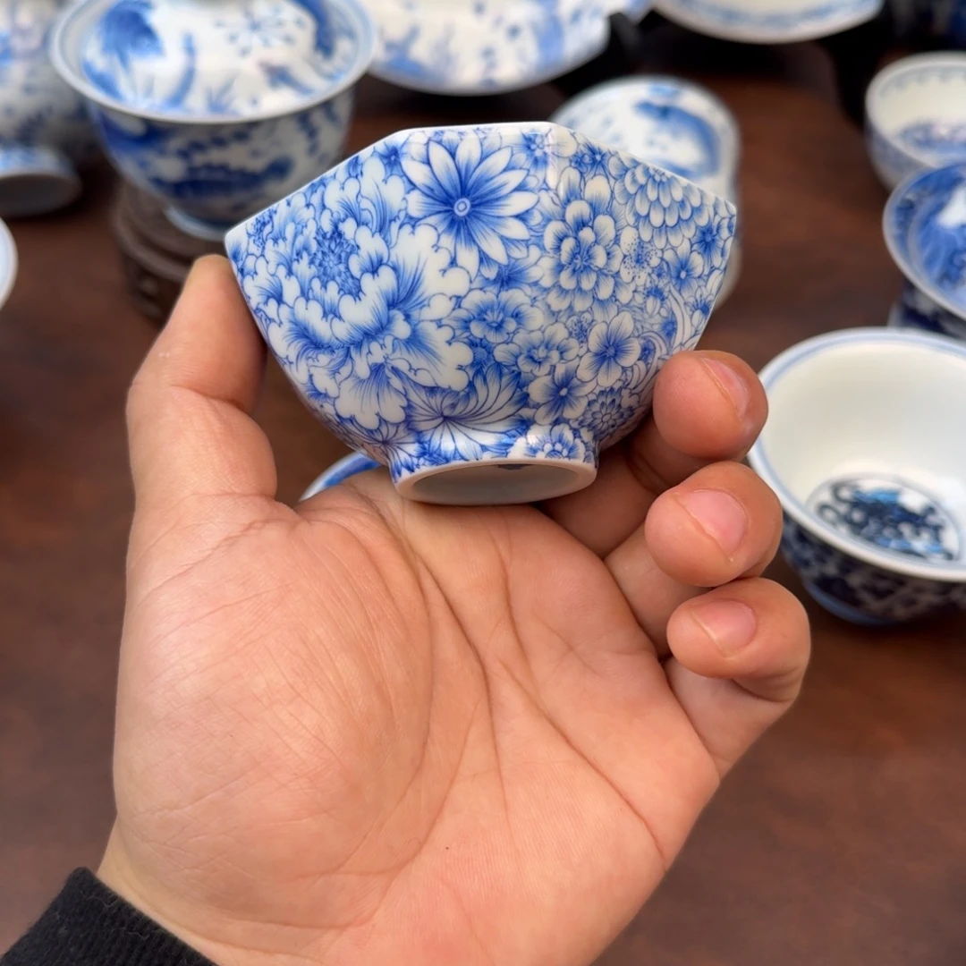 陶摆件万花八方杯