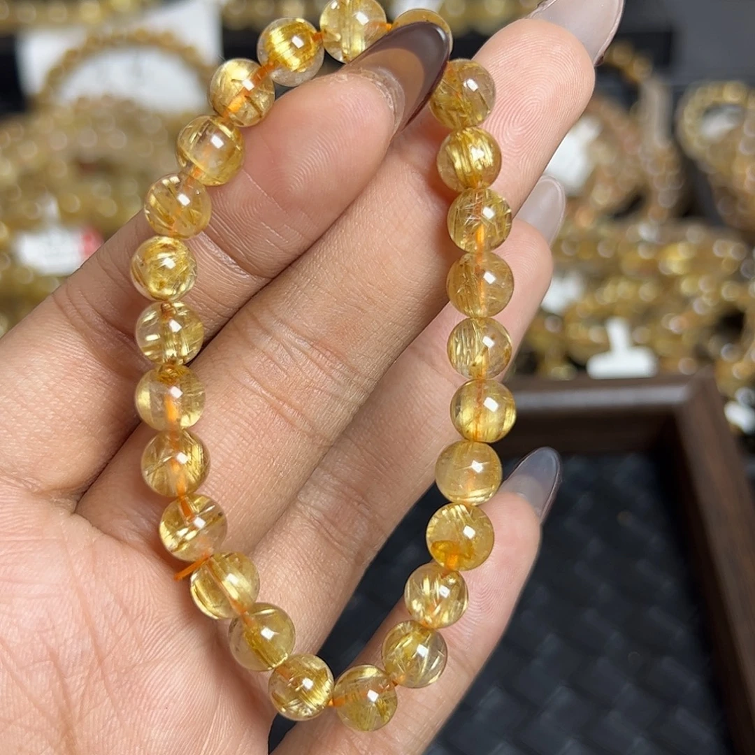 未镶嵌手链水晶天然金发晶