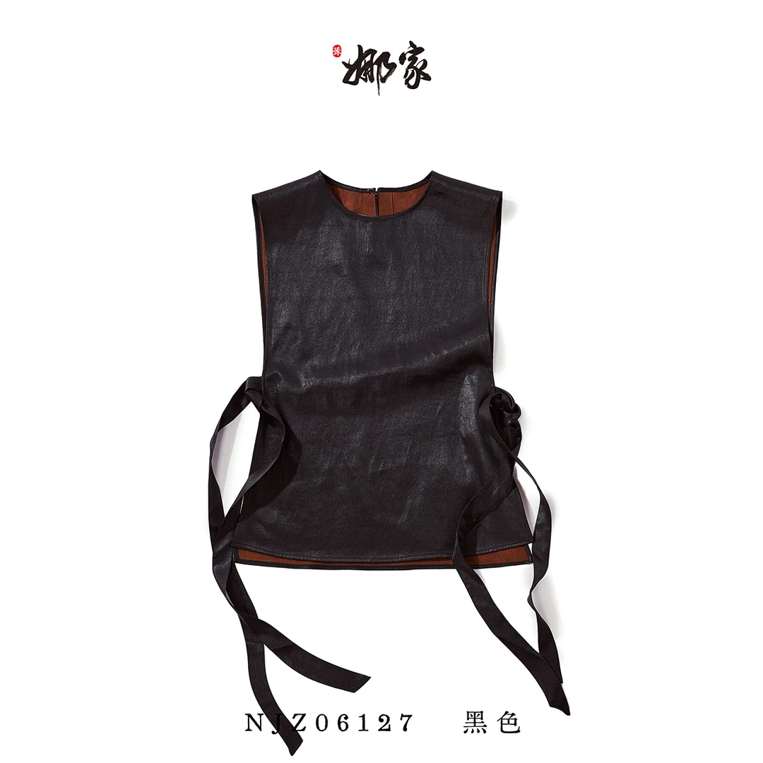 娜家国风黑色夏季百搭轻便防水个性潮流单肩简约马甲NJZ（06127）