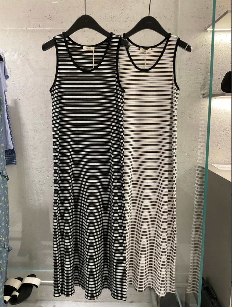 【NO退NO换】鑫燃KIKI 小众设计感条纹撞色连衣裙 T289 LM