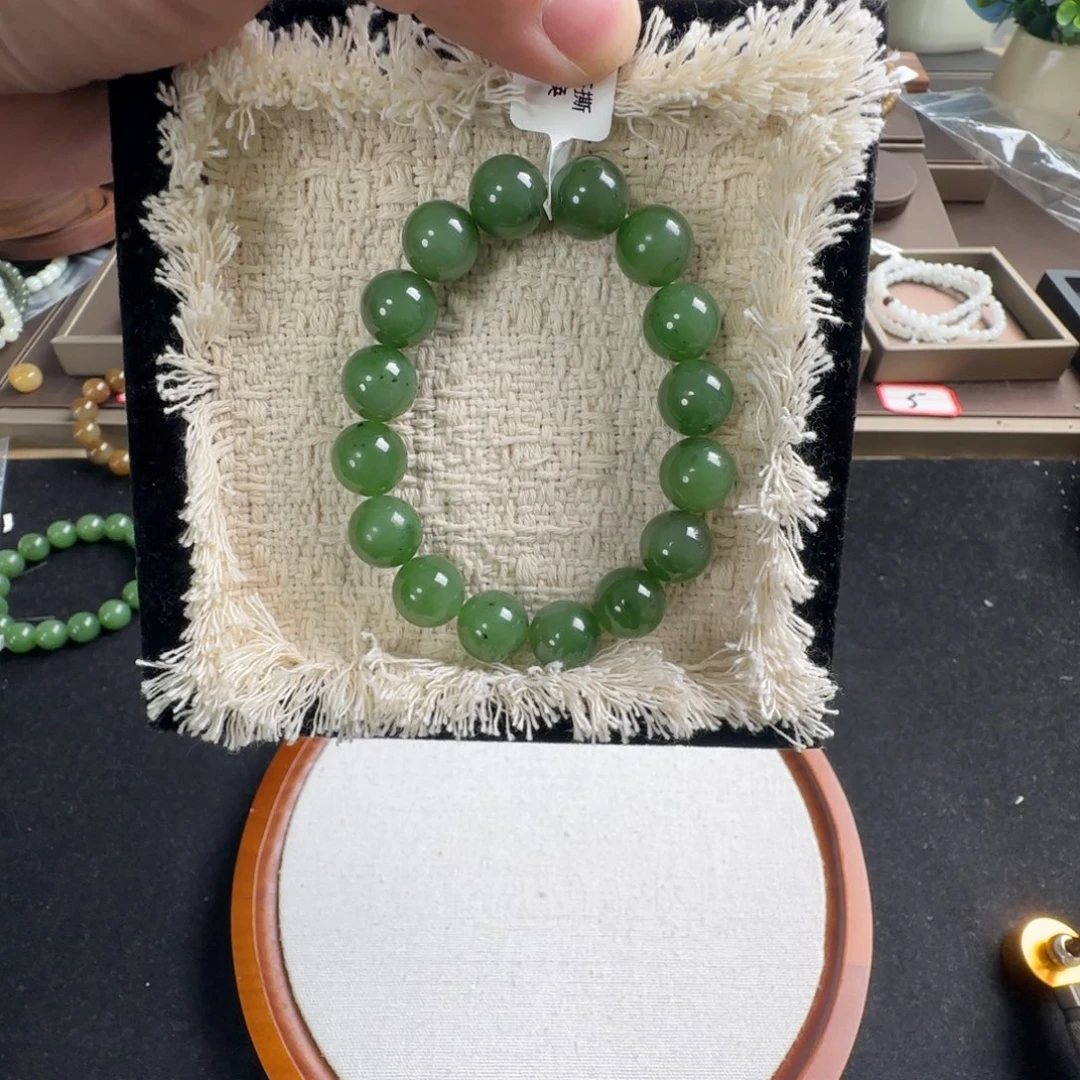 和田玉未镶嵌手链卡12乌兰海猕猴桃，38