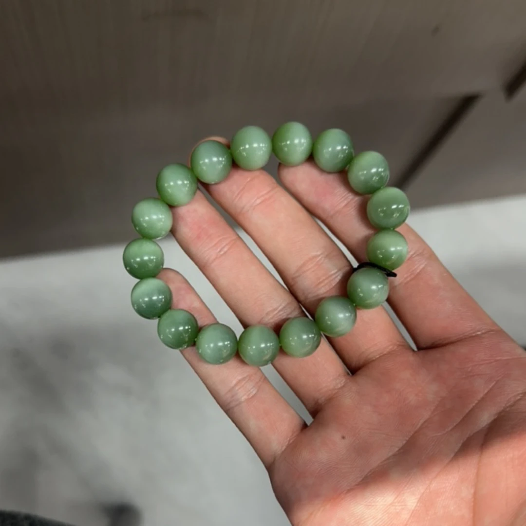 和田玉碧玉猫眼手串