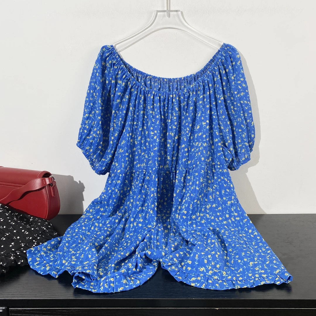 小韩日记【夏日初恋】娃娃衫碎花时尚夏季泡泡袖法式气质显瘦2853