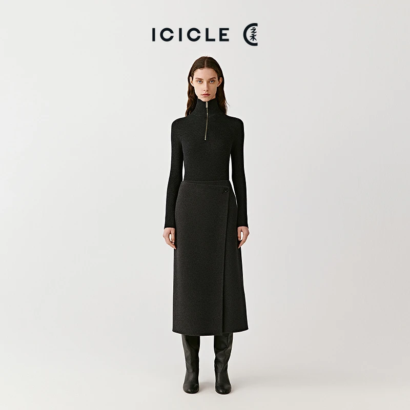 【9.26上新】ICICLE之禾25早秋新品羊毛羊绒双面呢及膝半身裙1046