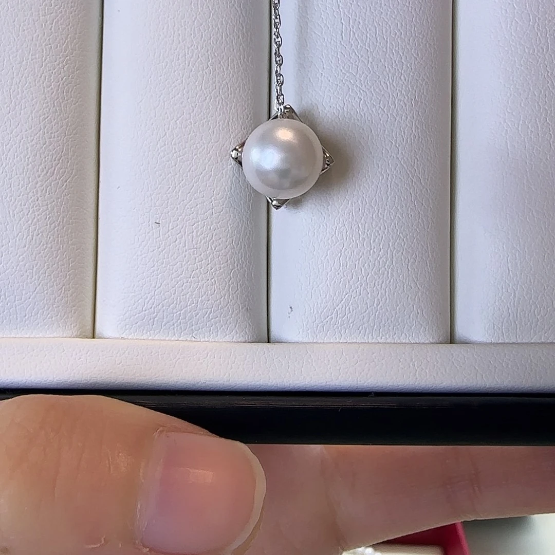 淡水珍珠颈饰银S925镶嵌9～10吊坠