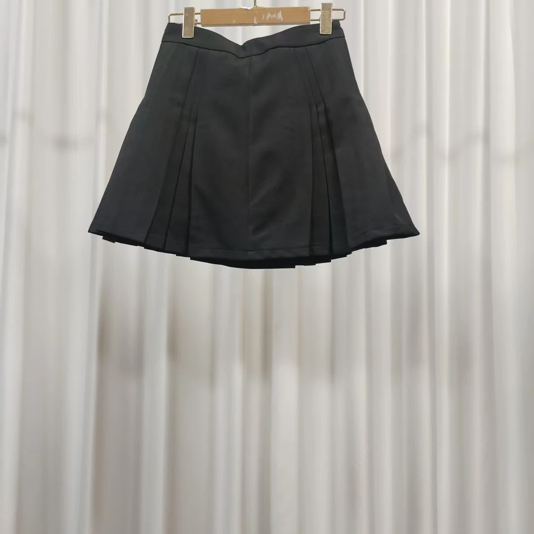 【诗M】S210-5   女装时尚春季百褶半身裙黑色1311277
