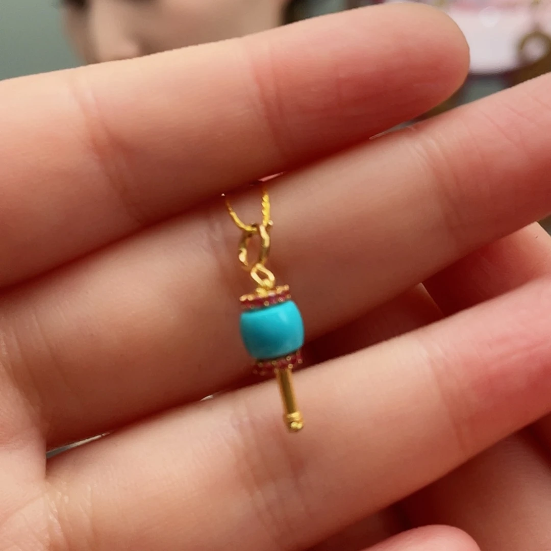 绿松石颈饰18K金镶嵌