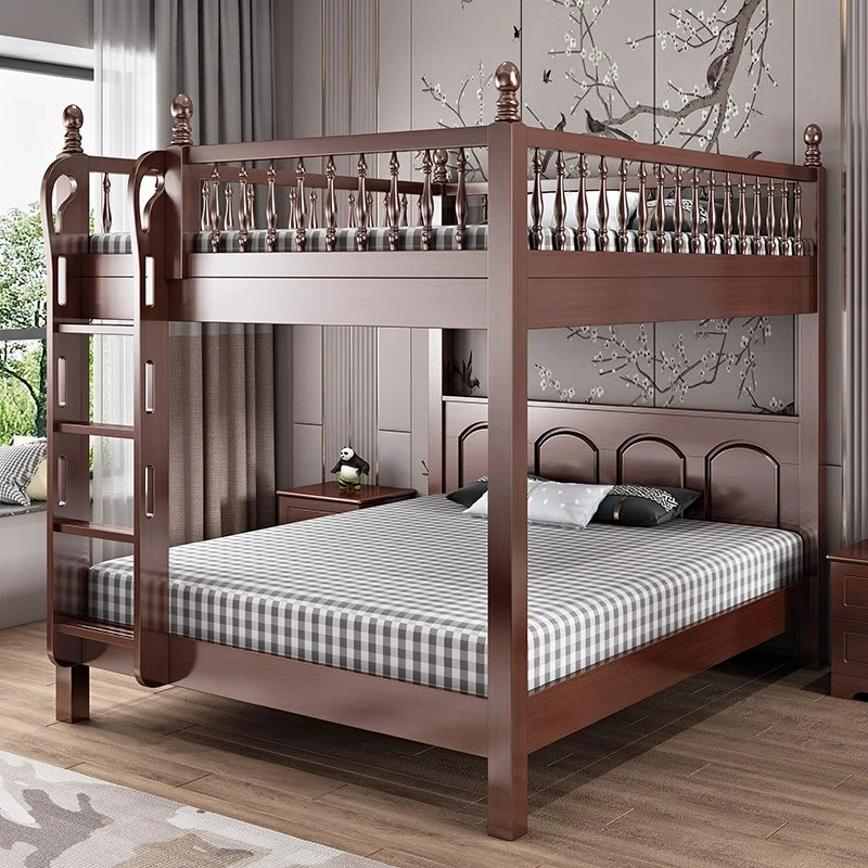 儿童床上下床实木 成人双层平行床定制子母床1.8米大人同宽高低铺