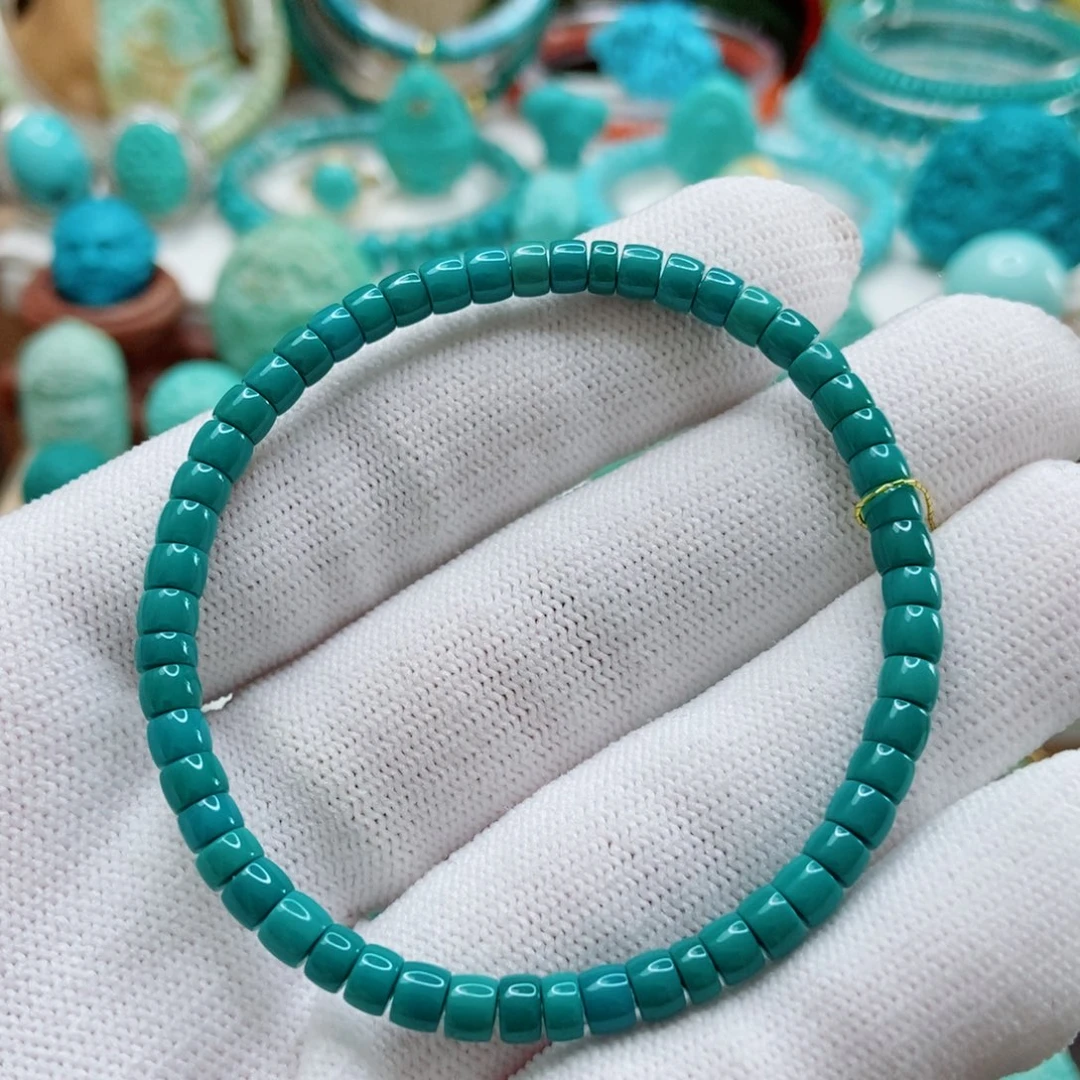 绿松石未镶嵌直切手串4mm