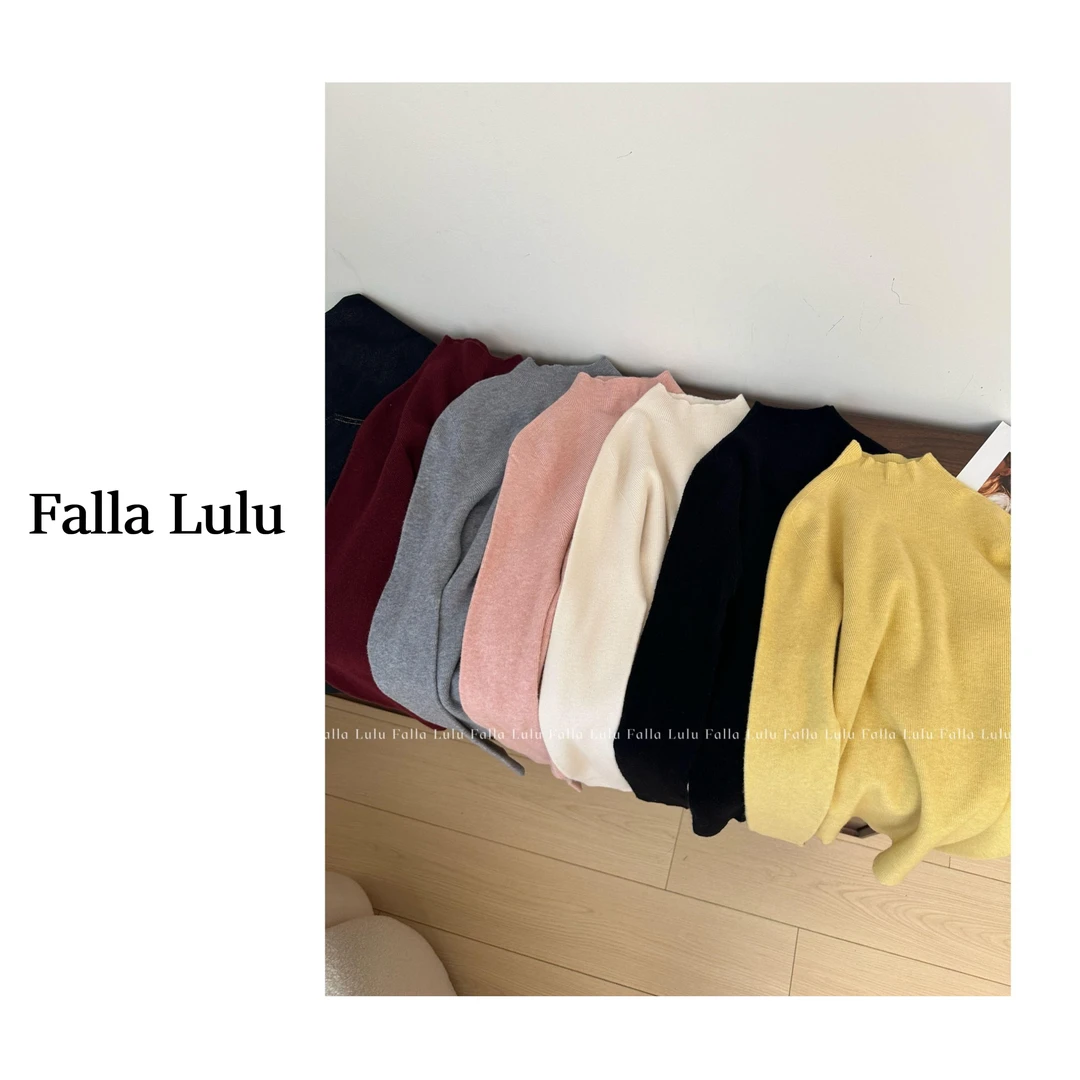 @英子家  无缝一体保暖半高领打底毛衫 亲肤软糯长袖毛衣  Y4727