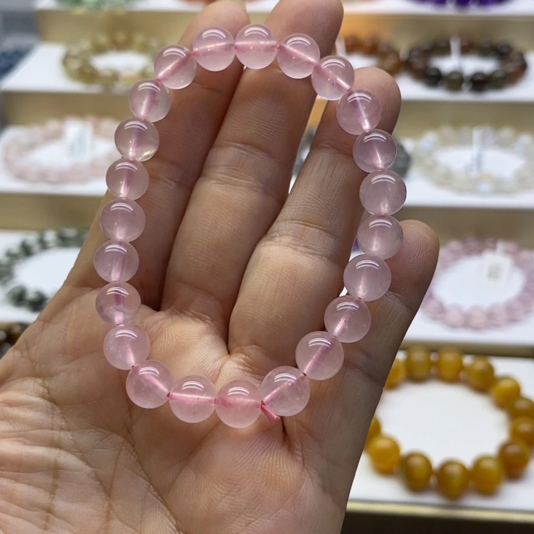 水晶手链未镶嵌西柚粉8m