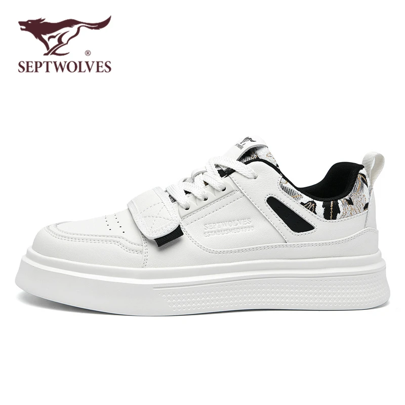 七匹狼男鞋2025秋季新款潮流百搭厚底小白鞋男款增高运动休闲板鞋