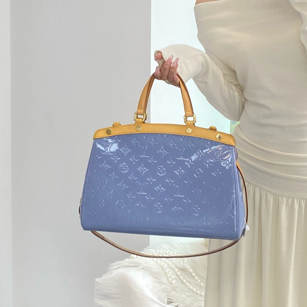 95新 LouisVuitton/路易威登 lv淡紫色医生包手提斜挎包