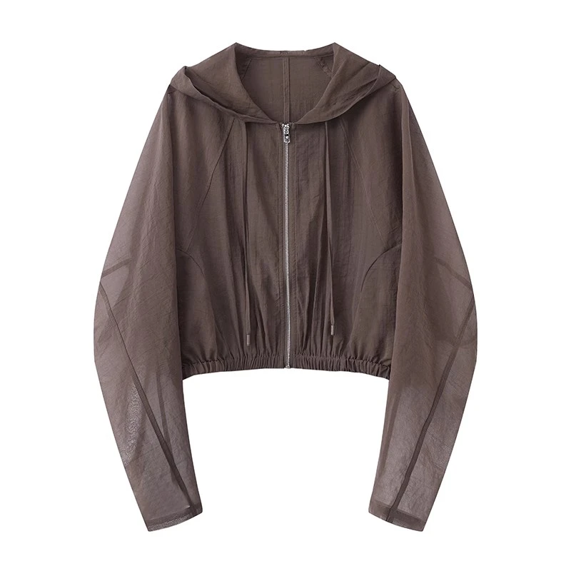 艾家同款2025夏季运动连帽短款夹克外套上衣防晒衣女50421081