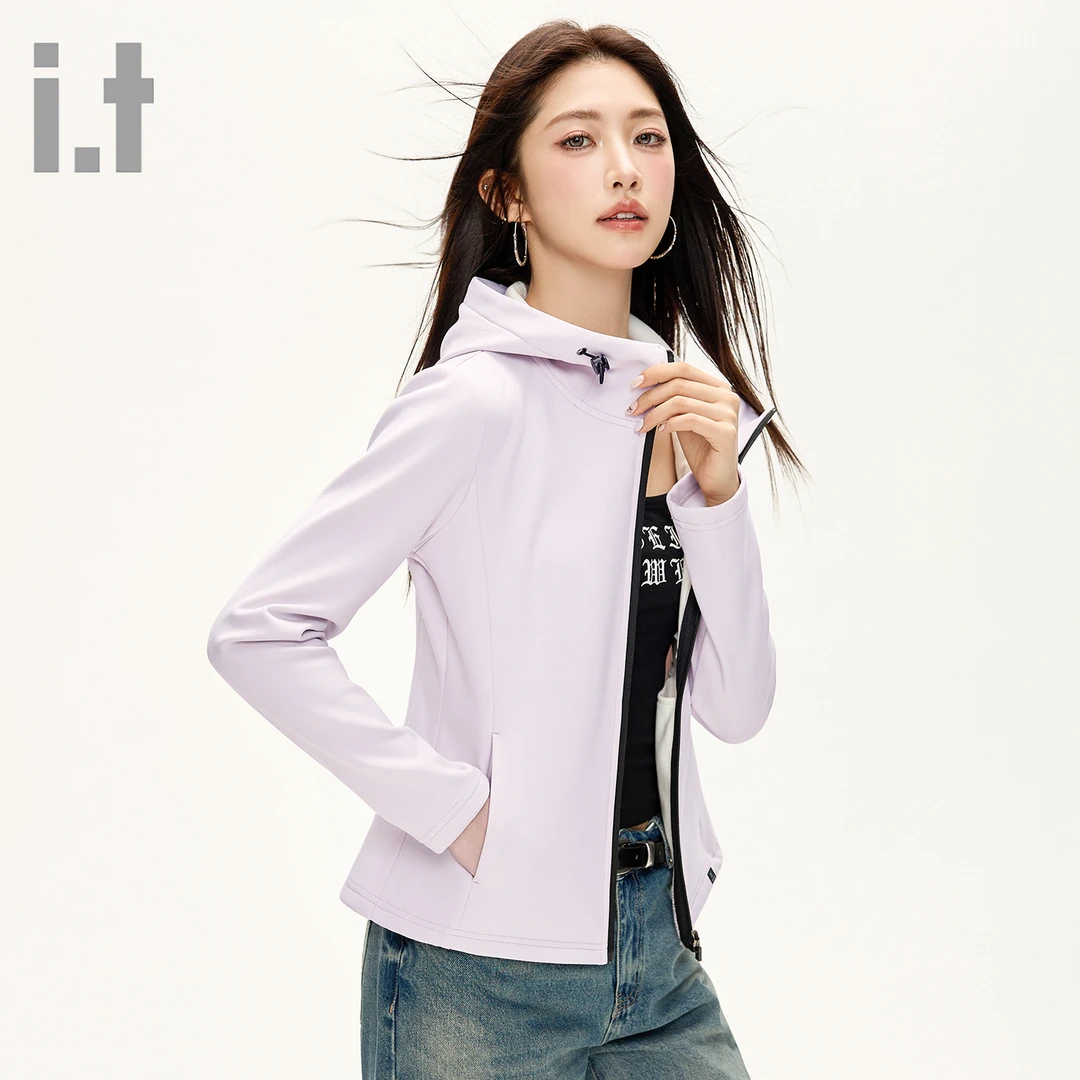 it FINGERCROXX户外冲锋衣女2025秋季新款休闲防风软壳连帽衫外套