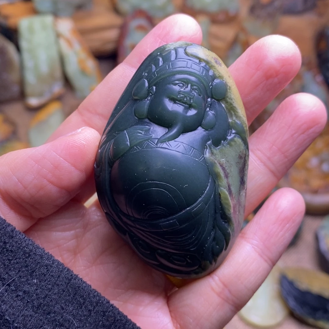 岫岩河磨玉（透闪石质玉）未镶嵌把件