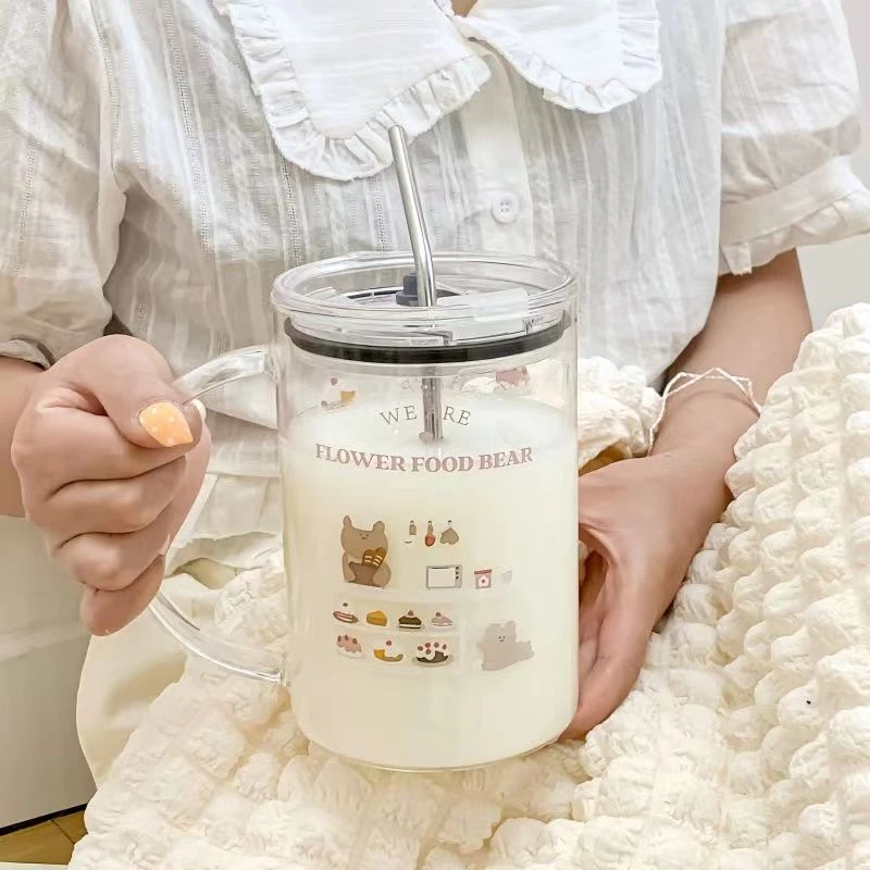 高硼硅玻璃杯蛋糕派对大容量吸管杯