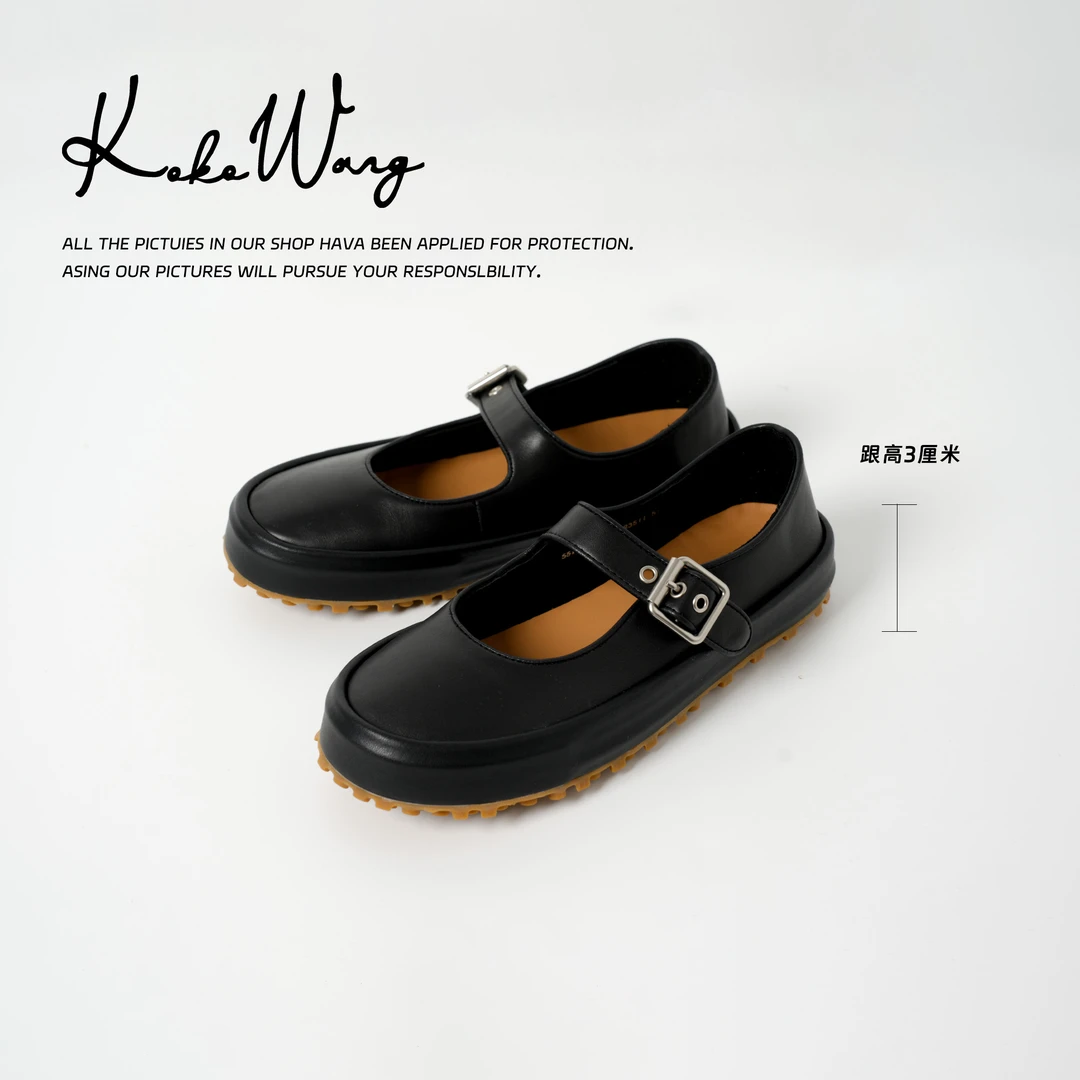 KOKO WANG新款时尚英伦风玛丽珍休闲厚底百搭单鞋551895F02X08