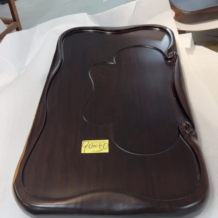 寒*黑檀实木茶盘实物