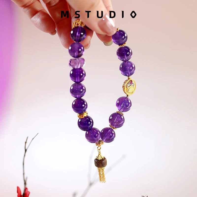 【黄C乌拉圭】紫水晶11-12mm手串面小仙多样性发其一