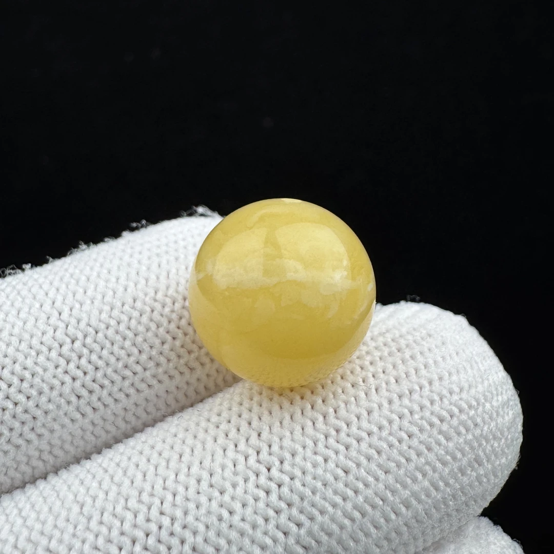 M7656天然蜜蜡 妖花圆珠 14.2mm支持鉴定 假一罚四