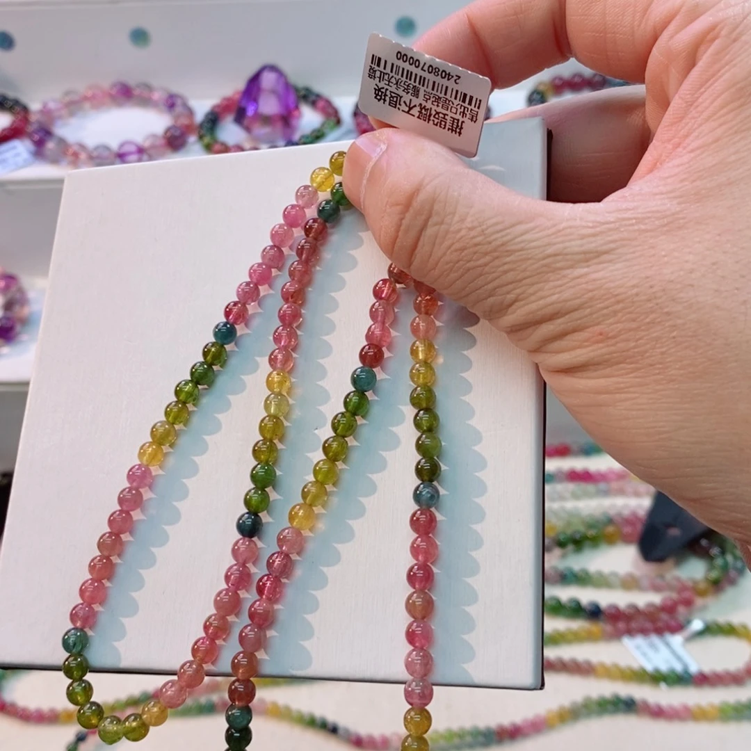 碧玺未镶嵌手链多样性发其一