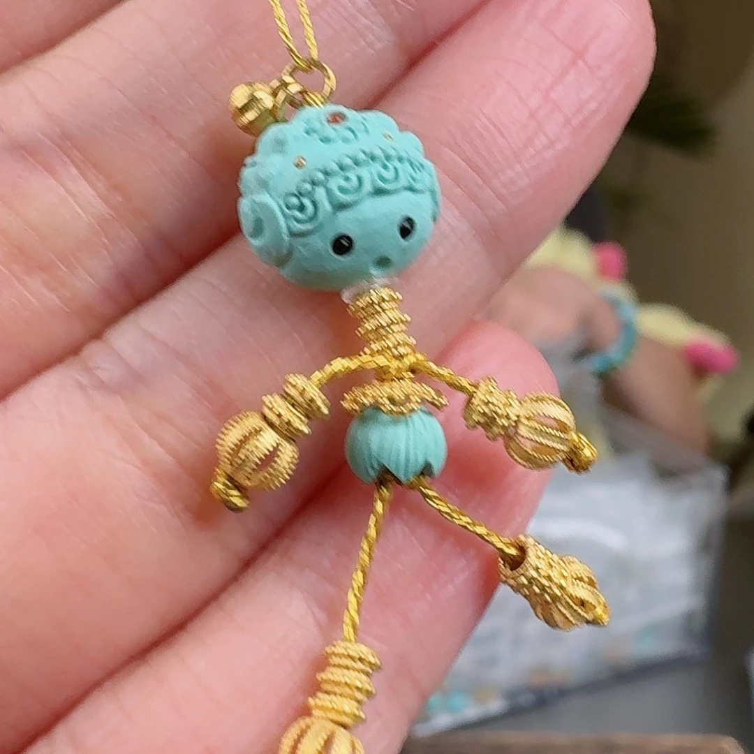 绿松石珠宝奇石18K金镶嵌