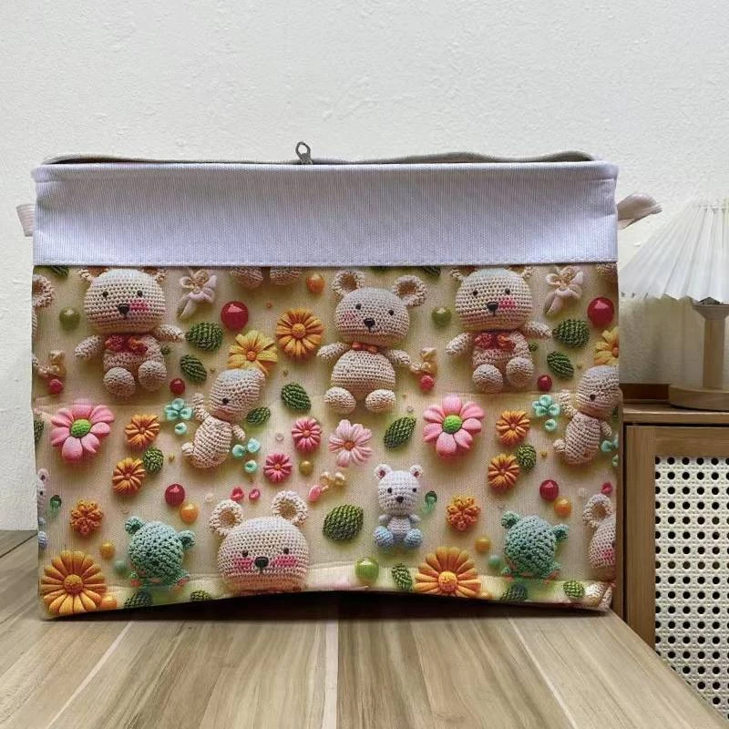 【50X40X40高】毛线熊5D拉链款微瑕九十升防尘收纳筐家用卡通收纳袋