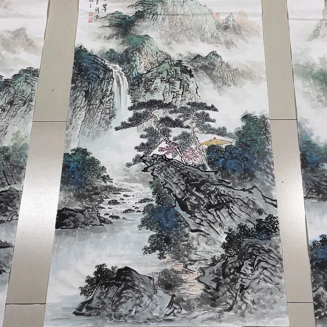 艾***制国画四尺画芯 捡漏