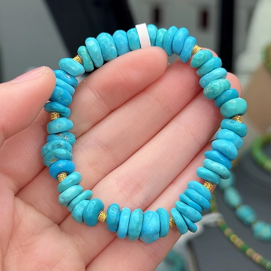 绿松石珠宝奇石18K金镶嵌