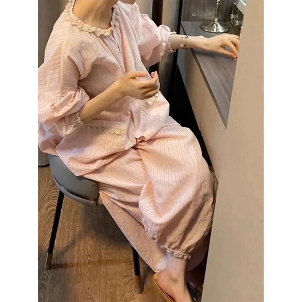 慵懒风收腰家居服套装2025奶系穿搭春秋季大码宽松时尚休闲风