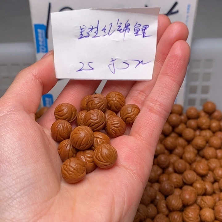 作***酒手串桃核11mm左右野生红锦鲤25颗（穿好）