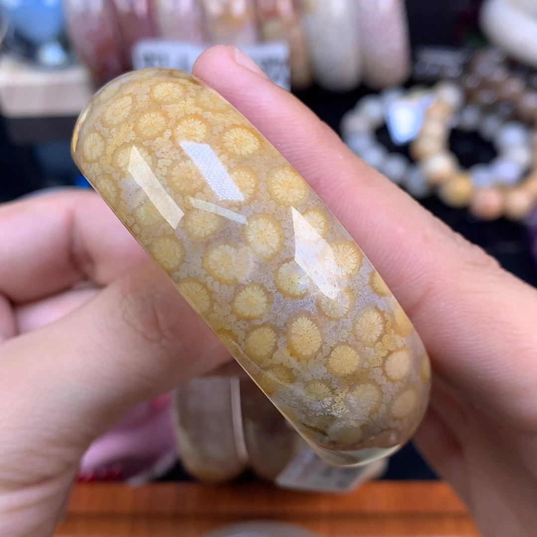 【闪购商品】颈饰未镶嵌硅化珊瑚（珊瑚玉）43号55.5圈金皮花