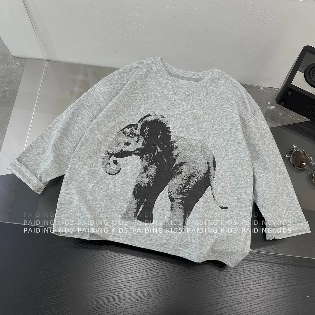 【西西】春秋装儿童韩版童趣卡通动漫印花设计休闲T恤SJ6225-QQ1