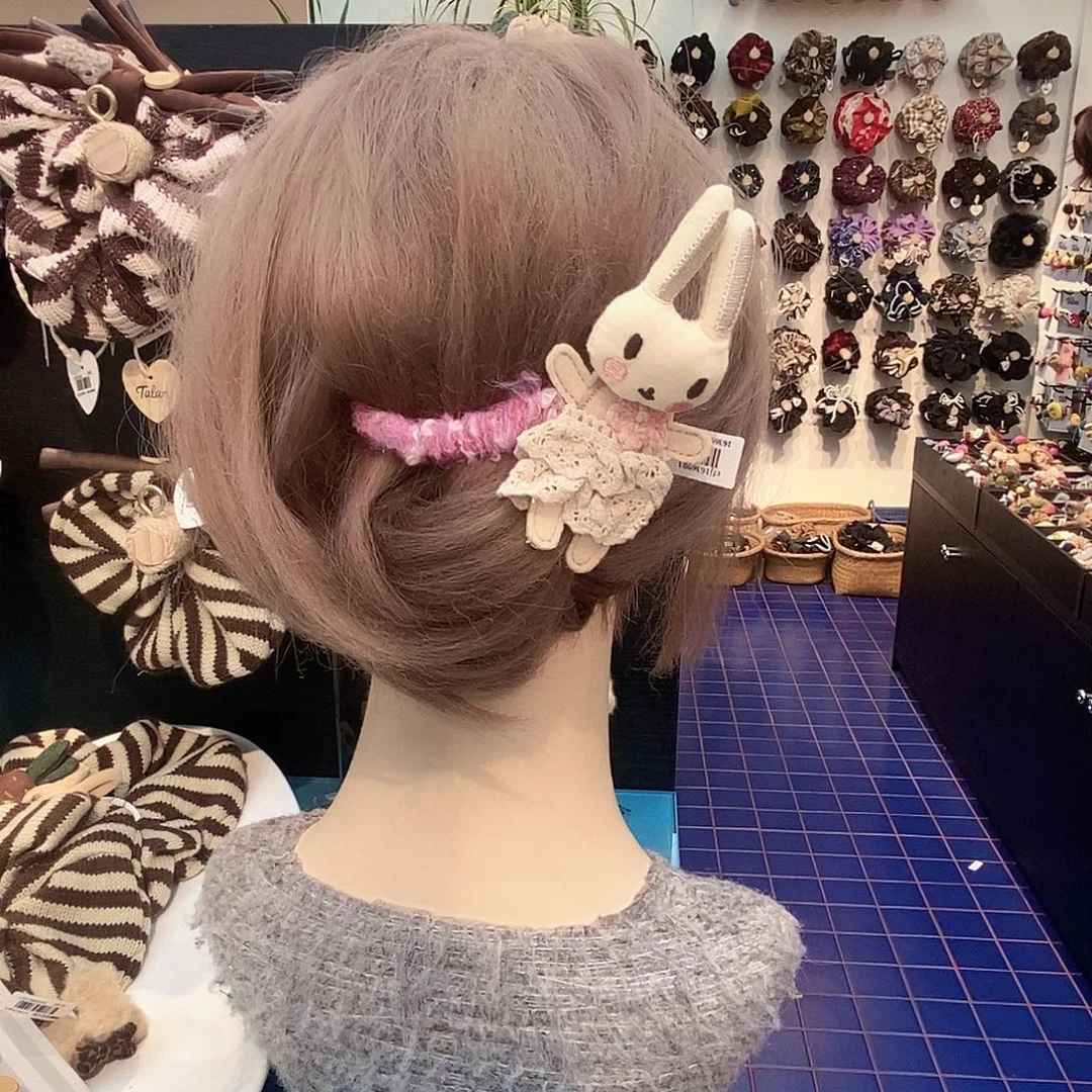 布艺非金属新款小兔子扭扭夹