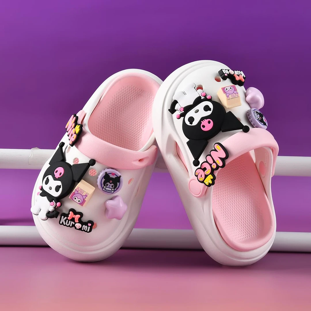 库洛米儿童洞洞鞋新款防滑女童凉拖鞋软底夏季卡通宝宝女孩沙滩鞋