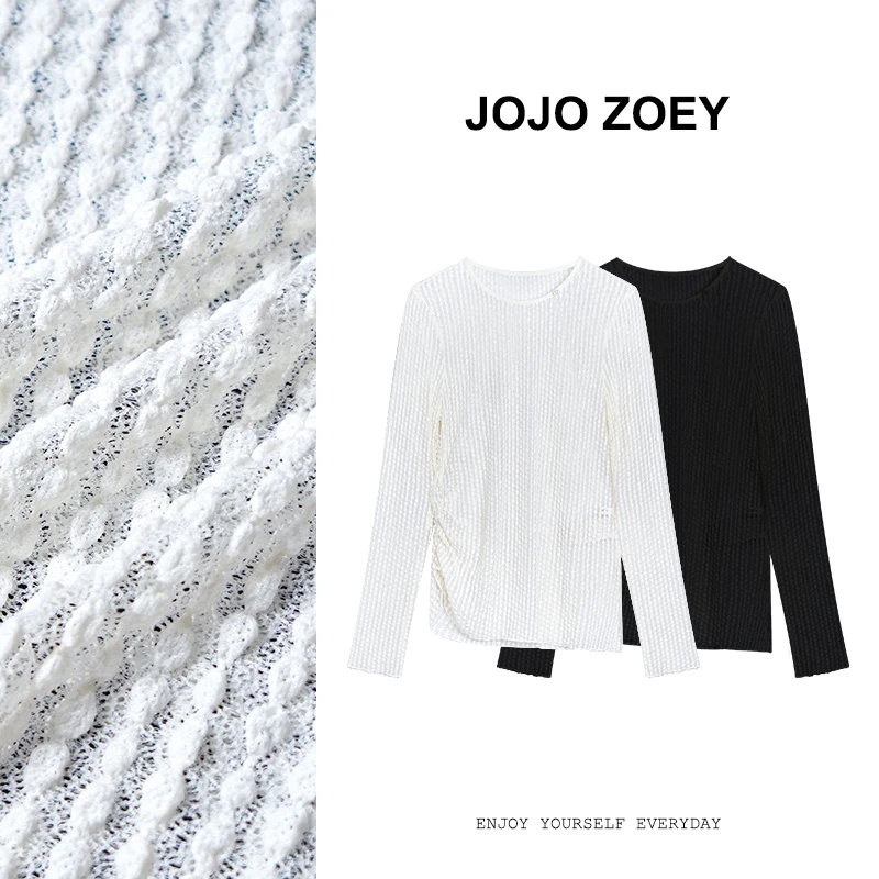 JOJO ZOEY【清仓NO退换】玫瑰祝福~气质简约镂空高级感上衣cx-0213