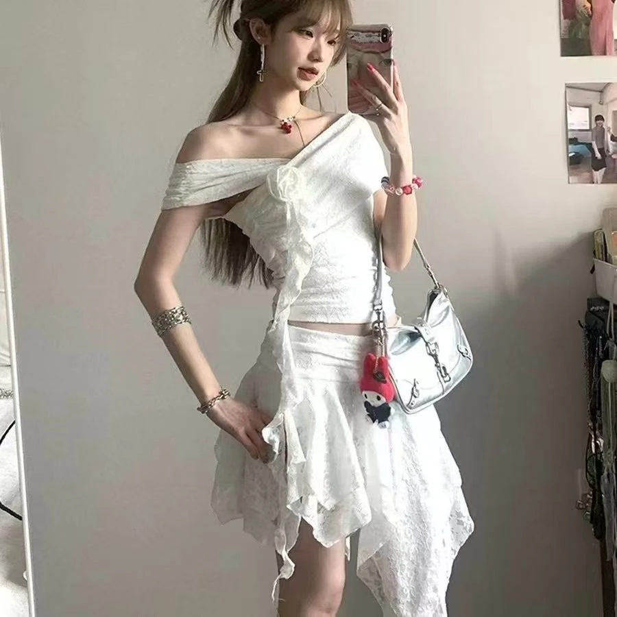 网红纯欲风初恋吊带气质百搭套装修身上衣连衣裙