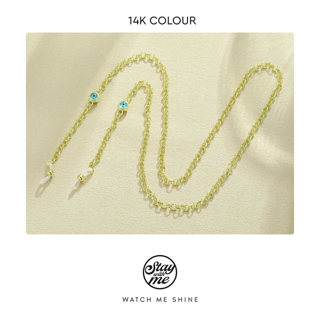 STAY WITH ME 铜合金玻璃项链 小众设计gz0004眼镜项链