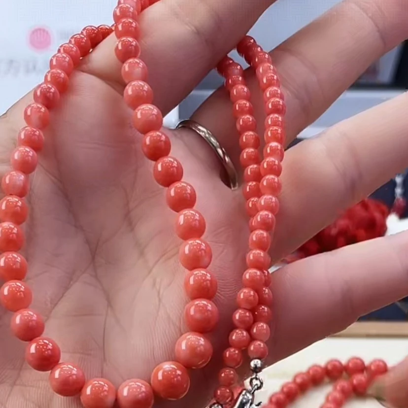 天然宝石红珊瑚项链